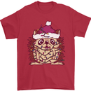 Christmas Hedgehog Wearing an Xmas Hat Mens T-Shirt 100% Cotton Red