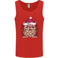 Christmas Hedgehog Wearing an Xmas Hat Mens Vest Tank Top Red