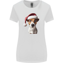 Christmas Jack Russell Dog Wearing an Xmas Hat Womens Wider Cut T-Shirt White