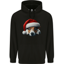 Christmas Jack Russell Wearing an Xmas Hat Dog Childrens Kids Hoodie Black