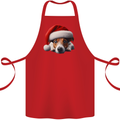 Christmas Jack Russell Wearing an Xmas Hat Dog Cotton Apron 100% Organic Red