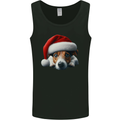 Christmas Jack Russell Wearing an Xmas Hat Dog Mens Vest Tank Top Black