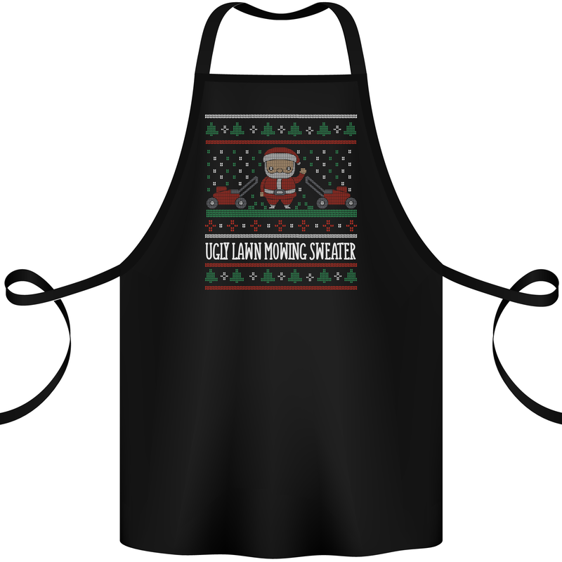 Christmas Lawnmower Funny Gardener Xmas Cotton Apron 100% Organic Black