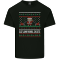 Christmas Lawnmower Funny Gardener Xmas Kids T-Shirt Childrens Black