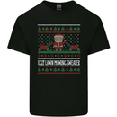 Christmas Lawnmower Funny Gardener Xmas Kids T-Shirt Childrens Black