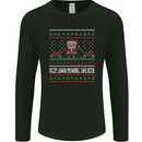 Christmas Lawnmower Funny Gardener Xmas Mens Long Sleeve T-Shirt Black