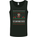 Christmas Lawnmower Funny Gardener Xmas Mens Vest Tank Top Black