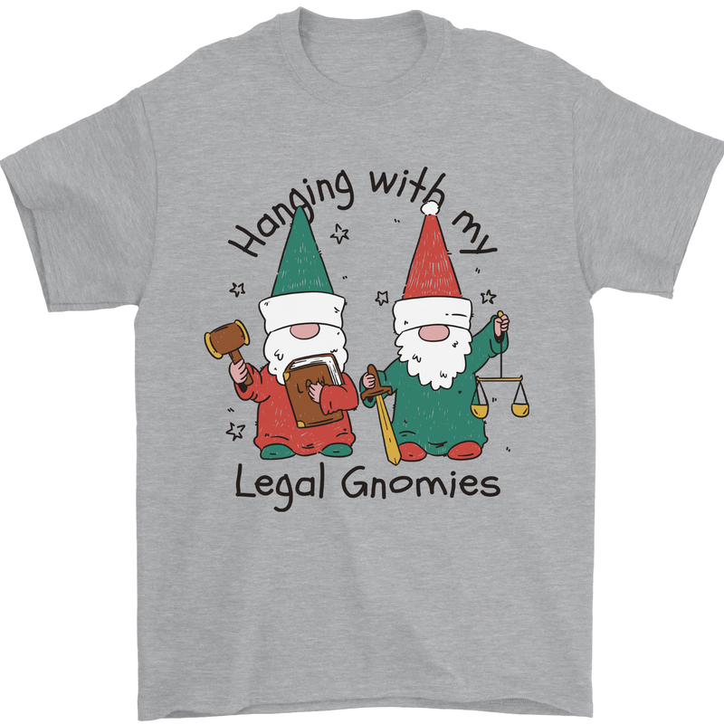 Christmas Legal Gnomes Funny Law Solicitor Mens T-Shirt 100% Cotton Sports Grey
