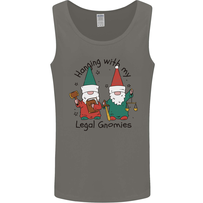 Christmas Legal Gnomes Funny Law Solicitor Mens Vest Tank Top Charcoal