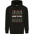 Christmas Love to All Xmas Peace Hippy Childrens Kids Hoodie Black