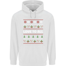 Christmas Love to All Xmas Peace Hippy Childrens Kids Hoodie White