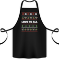 Christmas Love to All Xmas Peace Hippy Cotton Apron 100% Organic Black