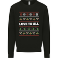 Christmas Love to All Xmas Peace Hippy Kids Sweatshirt Jumper Black