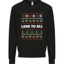 Christmas Love to All Xmas Peace Hippy Kids Sweatshirt Jumper Black