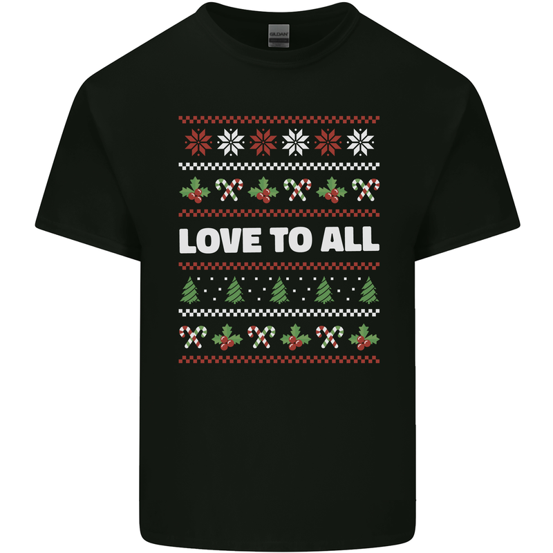 Christmas Love to All Xmas Peace Hippy Kids T-Shirt Childrens Black