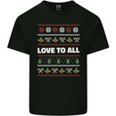 Christmas Love to All Xmas Peace Hippy Mens Cotton T-Shirt Tee Top Black