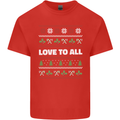 Christmas Love to All Xmas Peace Hippy Mens Cotton T-Shirt Tee Top Red