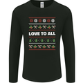 Christmas Love to All Xmas Peace Hippy Mens Long Sleeve T-Shirt Black