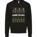 Christmas Love to All Xmas Peace Hippy Mens Sweatshirt Jumper Black