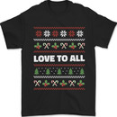 Christmas Love to All Xmas Peace Hippy Mens T-Shirt 100% Cotton Black