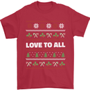 Christmas Love to All Xmas Peace Hippy Mens T-Shirt 100% Cotton Red