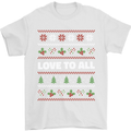 Christmas Love to All Xmas Peace Hippy Mens T-Shirt 100% Cotton White