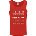 Christmas Love to All Xmas Peace Hippy Mens Vest Tank Top Red