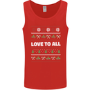 Christmas Love to All Xmas Peace Hippy Mens Vest Tank Top Red