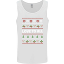 Christmas Love to All Xmas Peace Hippy Mens Vest Tank Top White