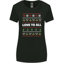 Christmas Love to All Xmas Peace Hippy Womens Wider Cut T-Shirt Black