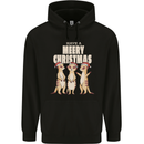 Christmas Meercats Wearing Xmas Hats Childrens Kids Hoodie Black