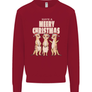 Christmas Meercats Wearing Xmas Hats Kids Sweatshirt Jumper Red