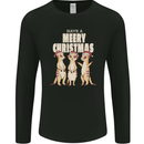 Christmas Meercats Wearing Xmas Hats Mens Long Sleeve T-Shirt Black