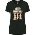 Christmas Meercats Wearing Xmas Hats Womens Wider Cut T-Shirt Black