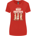 Christmas Meercats Wearing Xmas Hats Womens Wider Cut T-Shirt Red