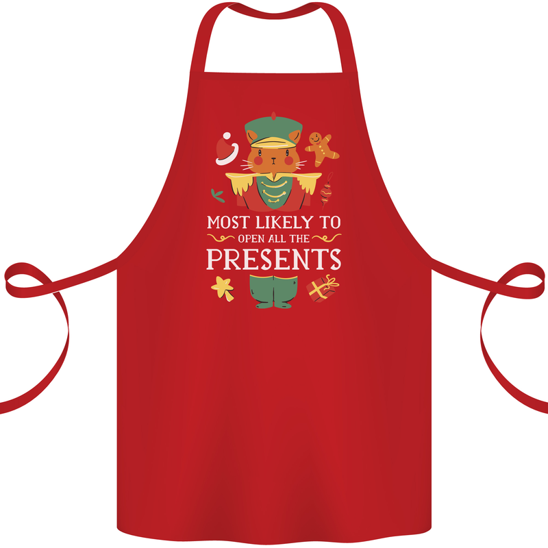 Christmas Nutcracker Presents Funny Xmas Cotton Apron 100% Organic Red