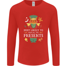Christmas Nutcracker Presents Funny Xmas Mens Long Sleeve T-Shirt Red