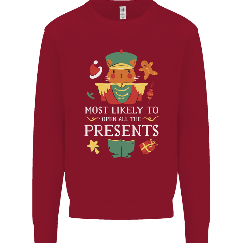 Christmas Nutcracker Presents Funny Xmas Mens Sweatshirt Jumper Red