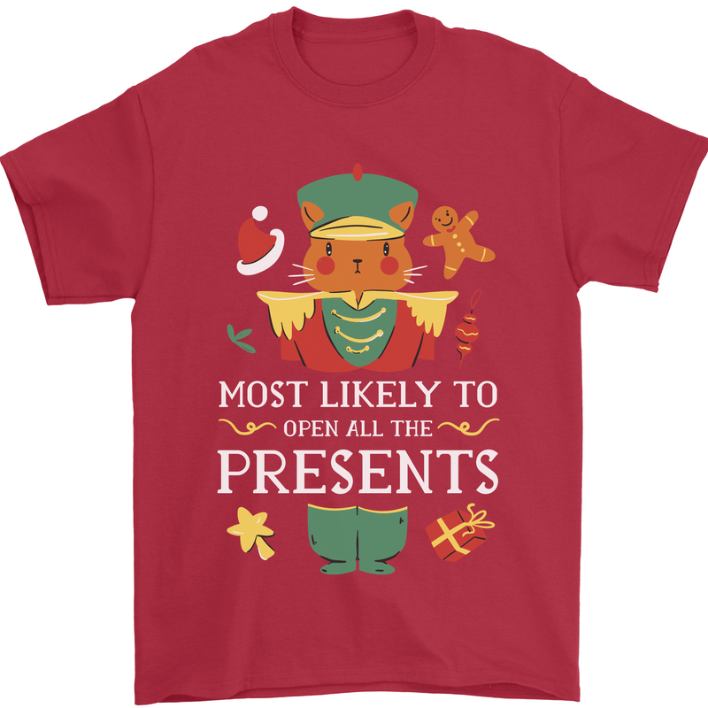 Christmas Nutcracker Presents Funny Xmas Mens T-Shirt 100% Cotton Red