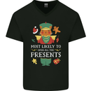 Christmas Nutcracker Presents Funny Xmas Mens V-Neck Cotton T-Shirt Black