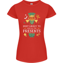 Christmas Nutcracker Presents Funny Xmas Womens Petite Cut T-Shirt Red