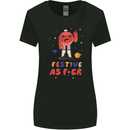 Christmas Offensive Bauble Bah Humbug Finger Flip Womens Wider Cut T-Shirt Black