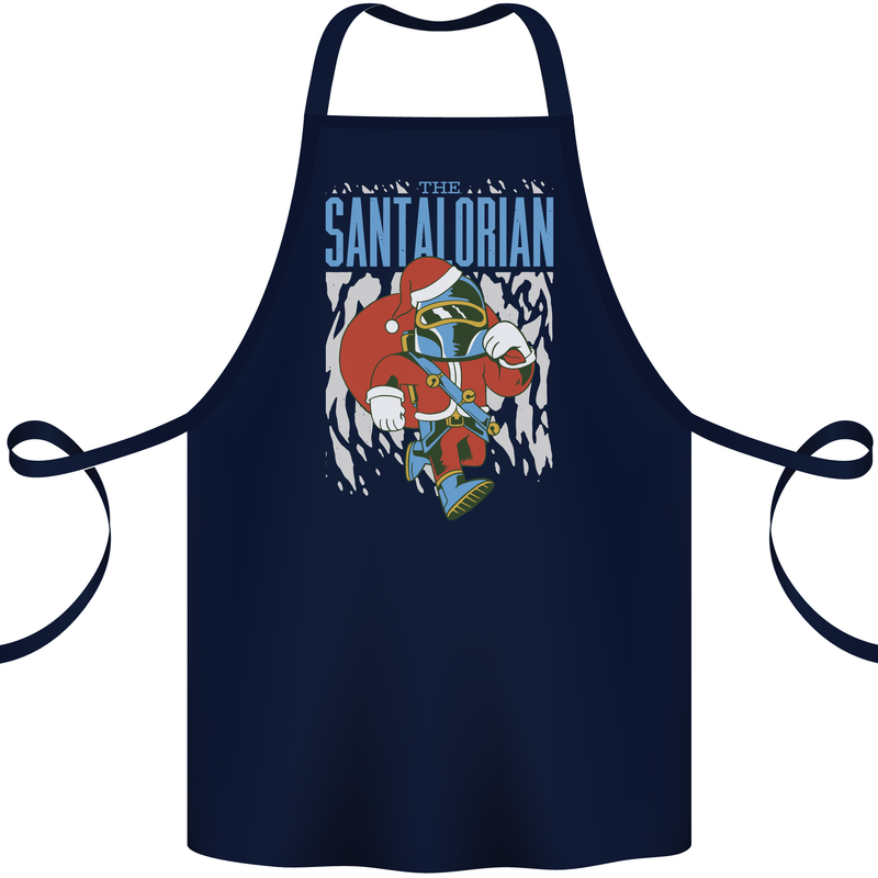 Christmas Parody Santalorian Funny Xmas Cotton Apron 100% Organic Navy Blue