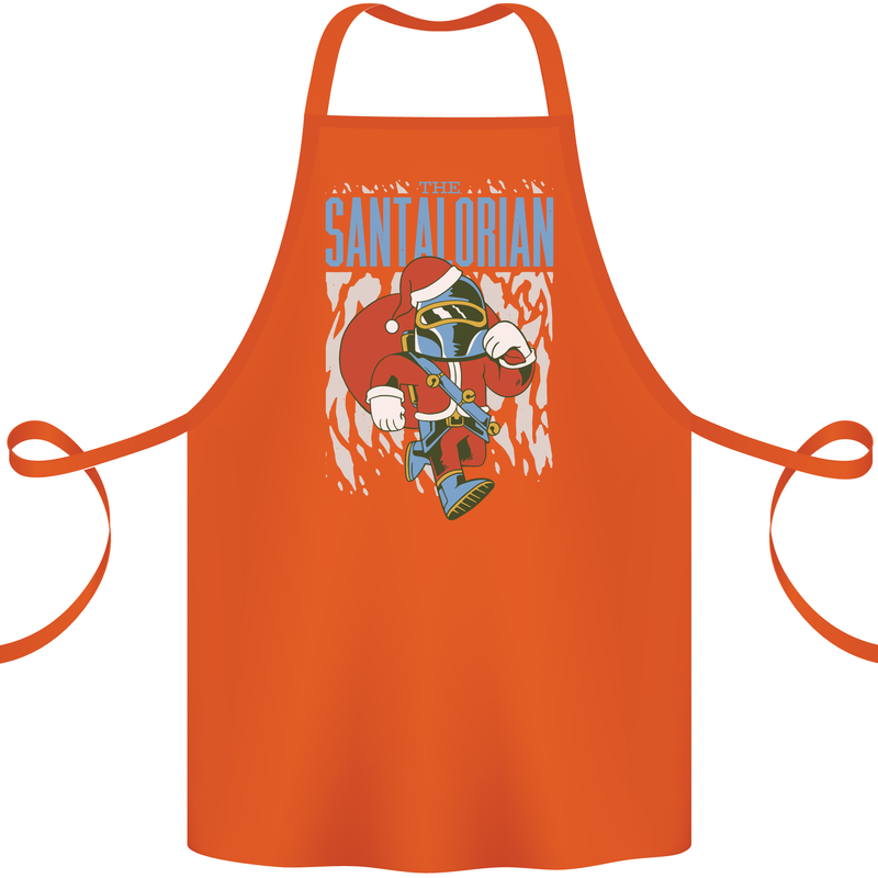 Christmas Parody Santalorian Funny Xmas Cotton Apron 100% Organic Orange