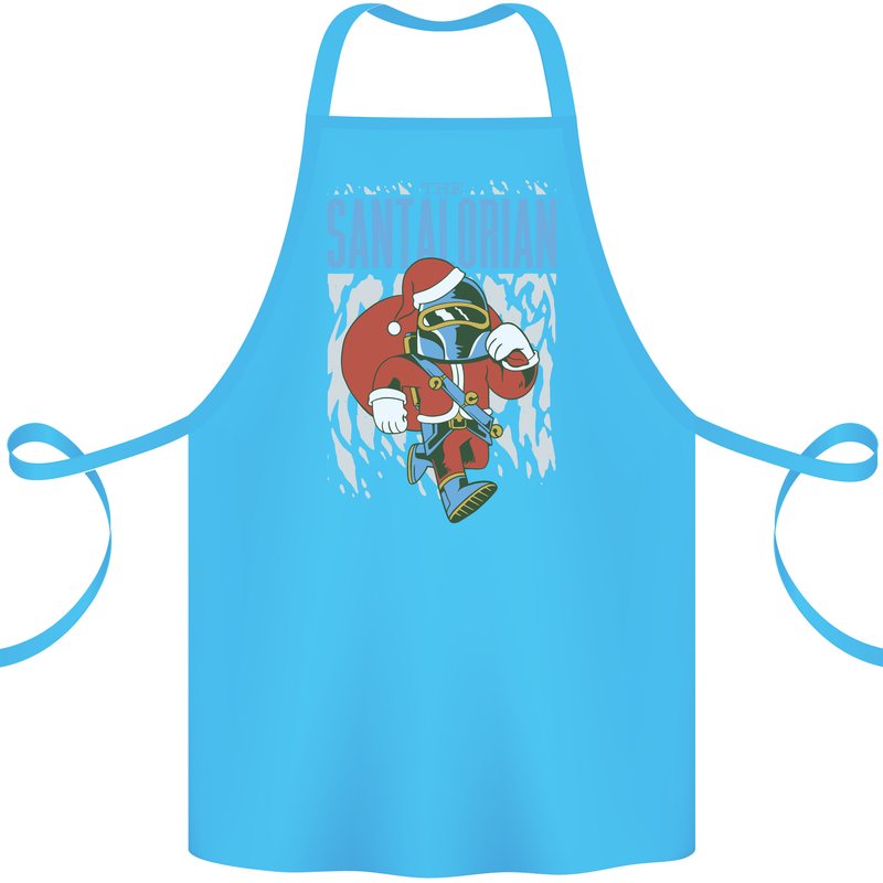 Christmas Parody Santalorian Funny Xmas Cotton Apron 100% Organic Turquoise