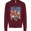 Christmas Parody Santalorian Funny Xmas Kids Sweatshirt Jumper Maroon