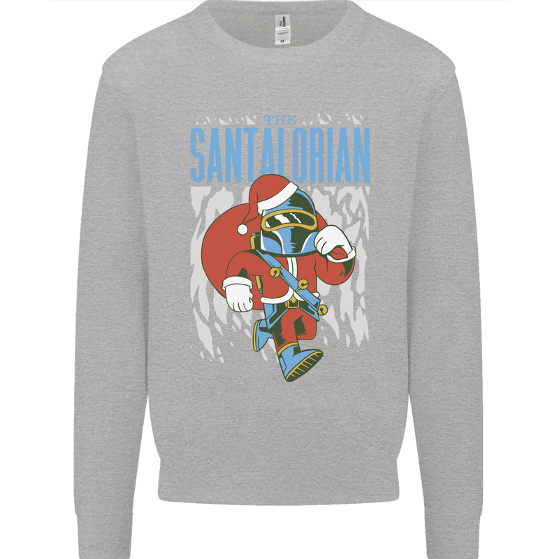 Christmas Parody Santalorian Funny Xmas Kids Sweatshirt Jumper Sports Grey