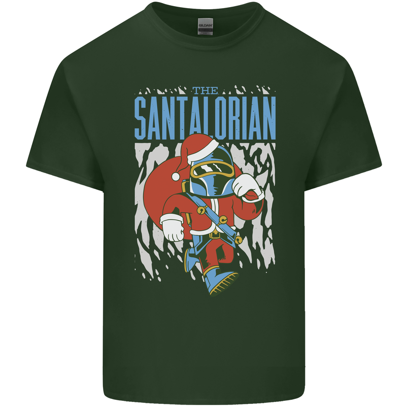 Christmas Parody Santalorian Funny Xmas Mens Cotton T-Shirt Tee Top Forest Green