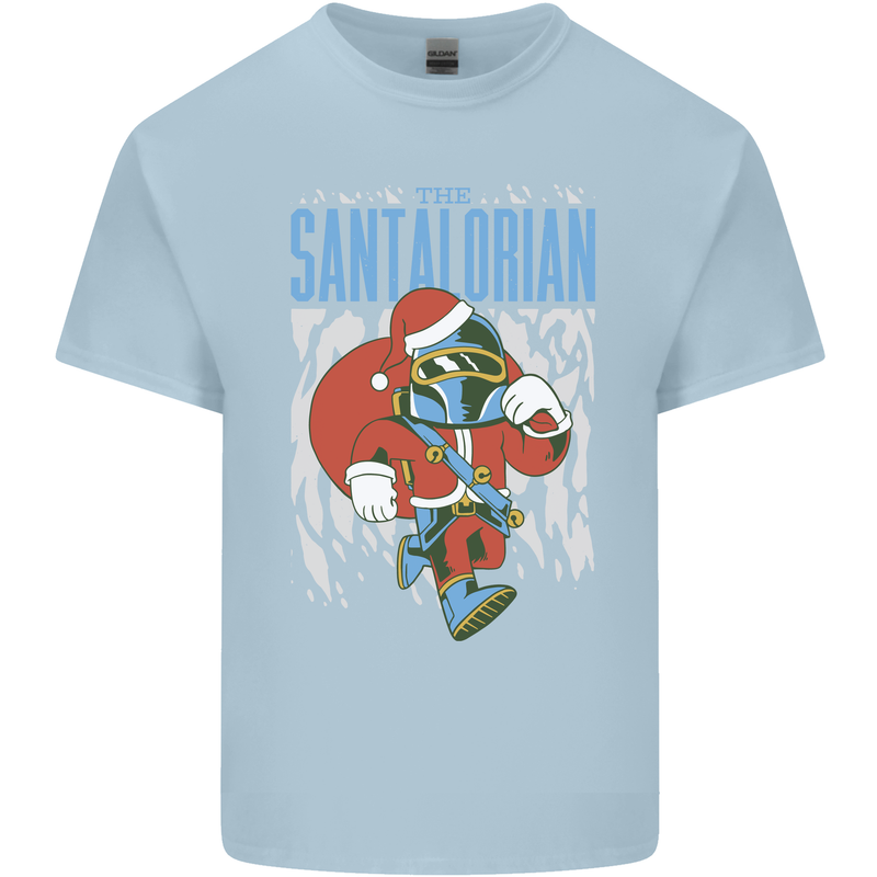 Christmas Parody Santalorian Funny Xmas Mens Cotton T-Shirt Tee Top Light Blue