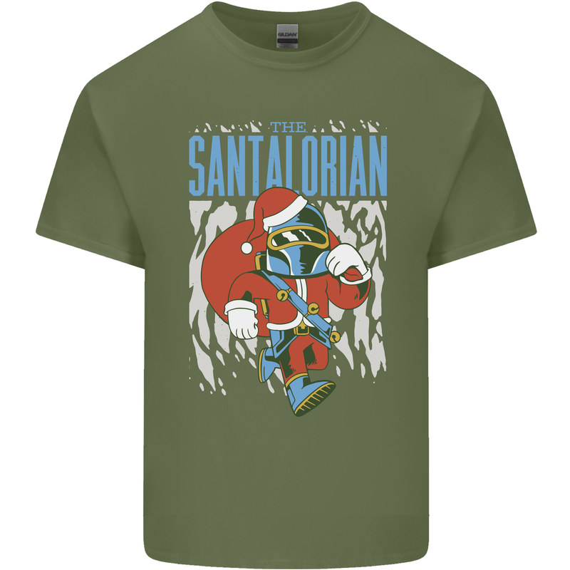 Christmas Parody Santalorian Funny Xmas Mens Cotton T-Shirt Tee Top Military Green